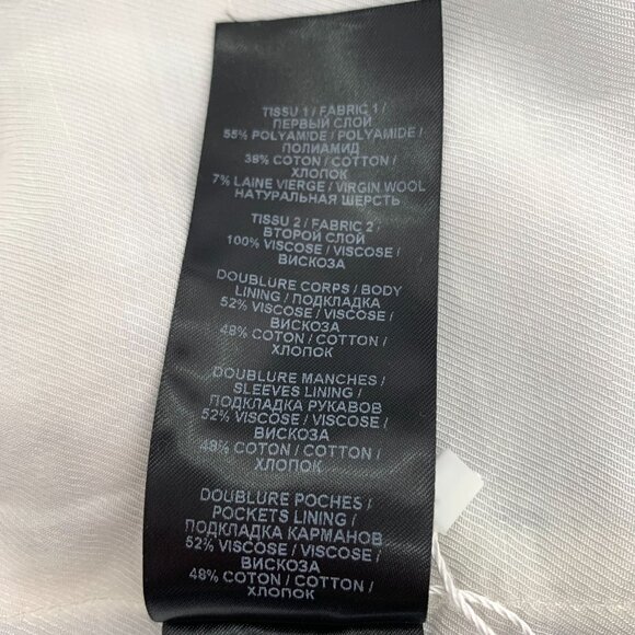 Balmain Light Blue Double-Breasted Tweed Fringe Suit Jacket Size 40/M - Picture 5 of 7